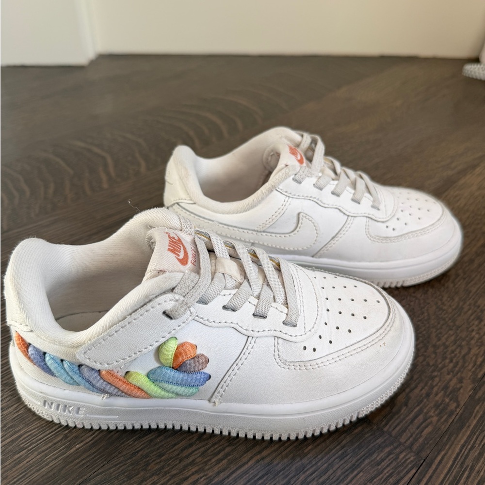 Nike Kids White Sneakers with Colorful Accents
